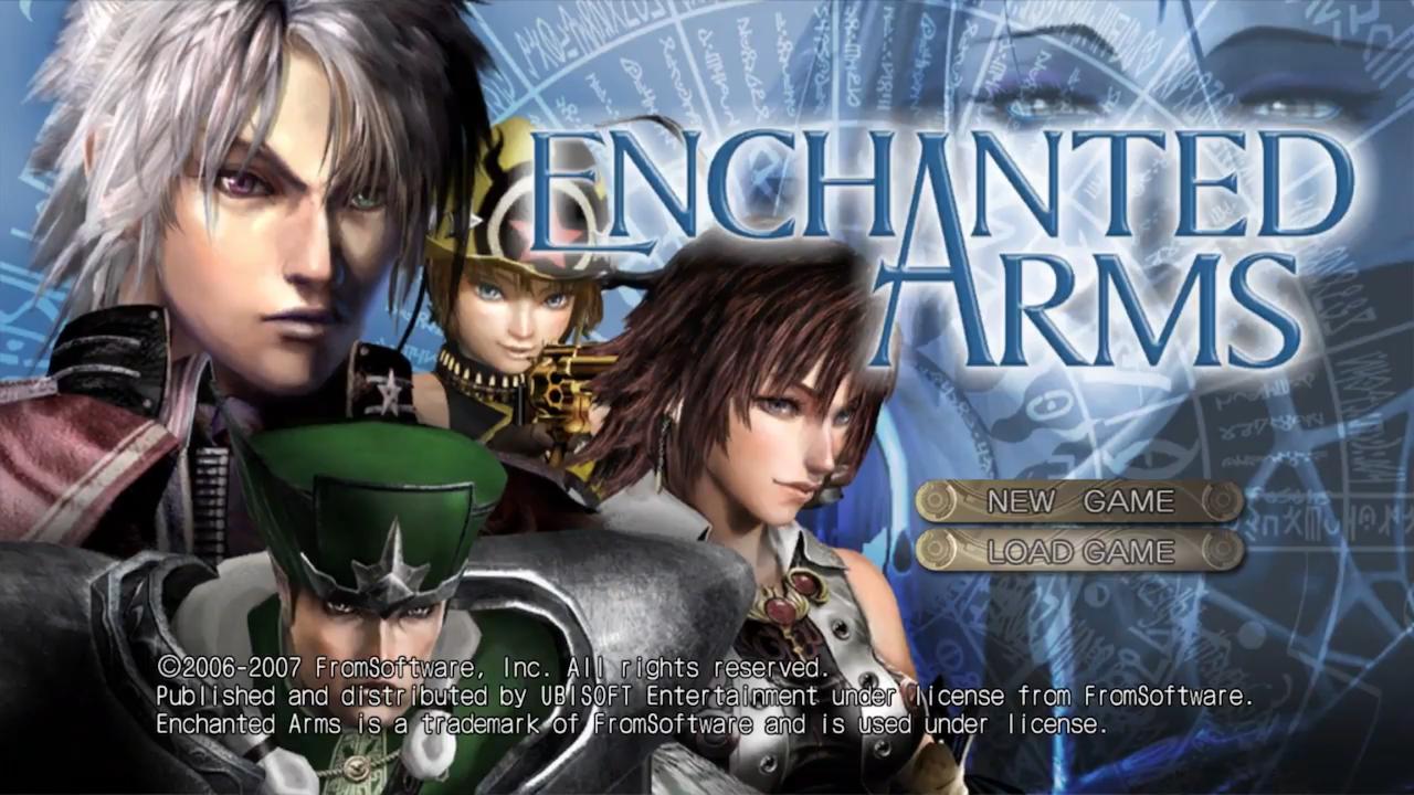 Enchanted Arms title screen for Xbox 360